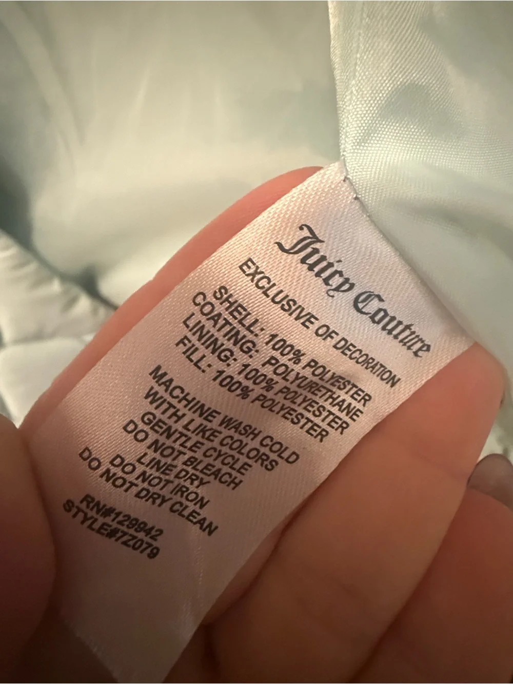 Juicy Couture Quilted Puffer Jacket - Pale Blue